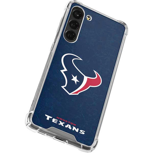 NFL Houston Texans Distressed Galaxy S24 FE Clear Case